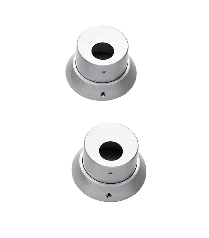 Sylinderkopp til rund sylinder Børstet aluminium