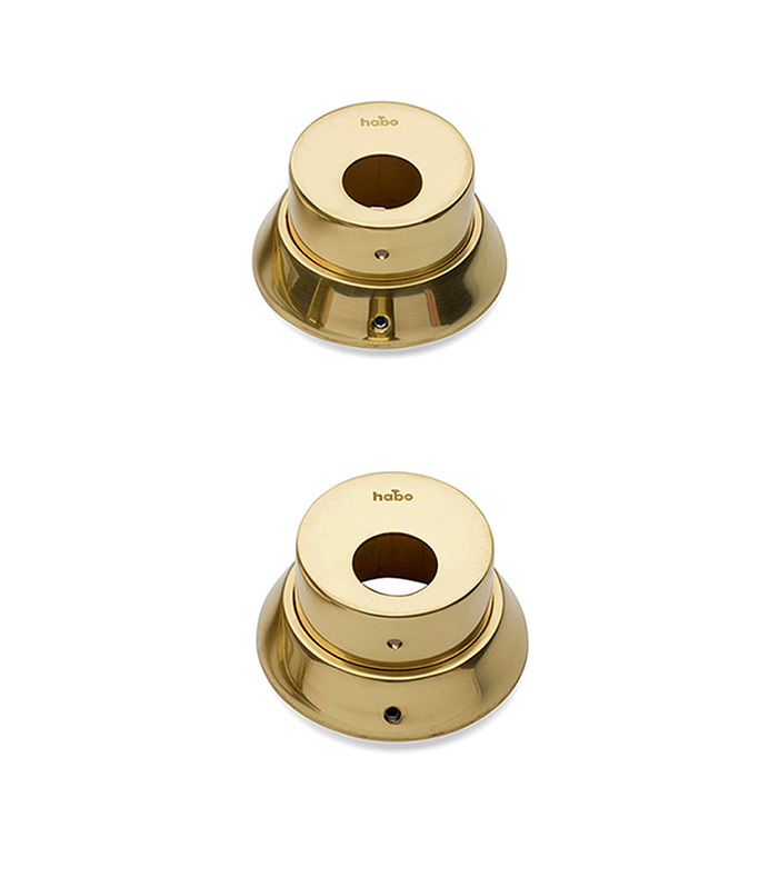 Sylinderkopp til rund sylinder Polert messing