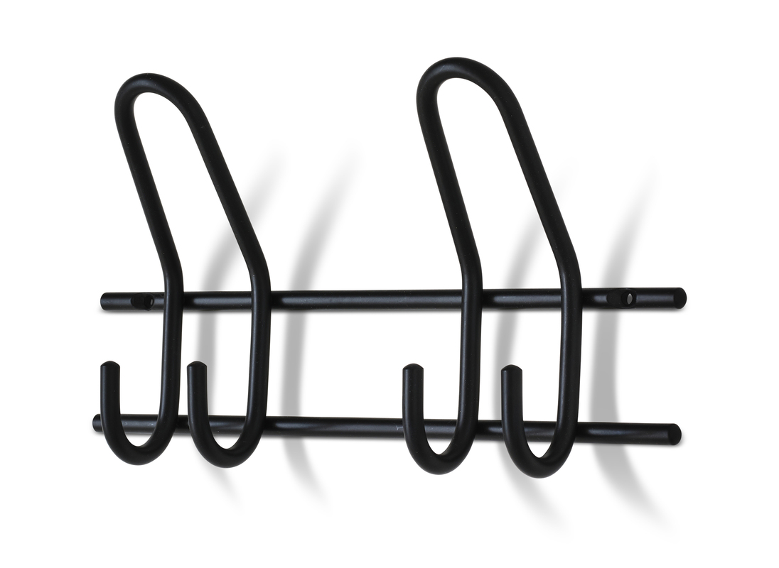Knagerække 2-krog Saturn Sort 300 mm