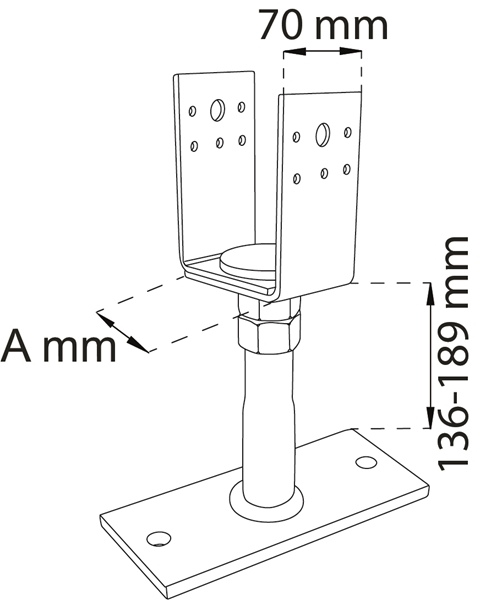 Søylesko CSFA Varmgalvanisert 120-160mm | Habo