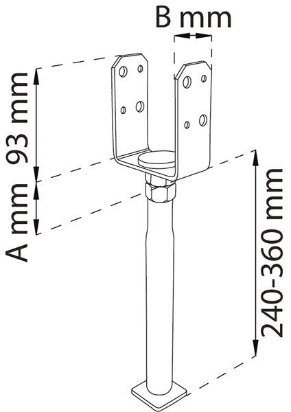 Søylesko PSUA Varmgalvanisert 48mm | Habo