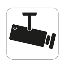 Symbol Videoövervakning Svart/Vit